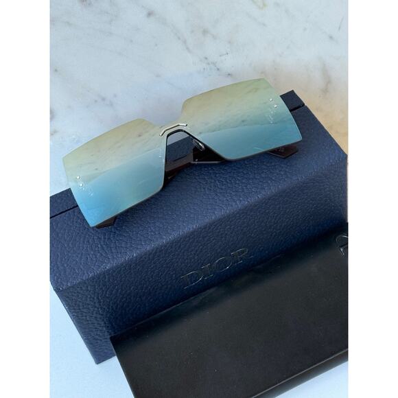NEW Dior DiorClub M5U Rimless Square Sunglasses Gold Mirror main image 7